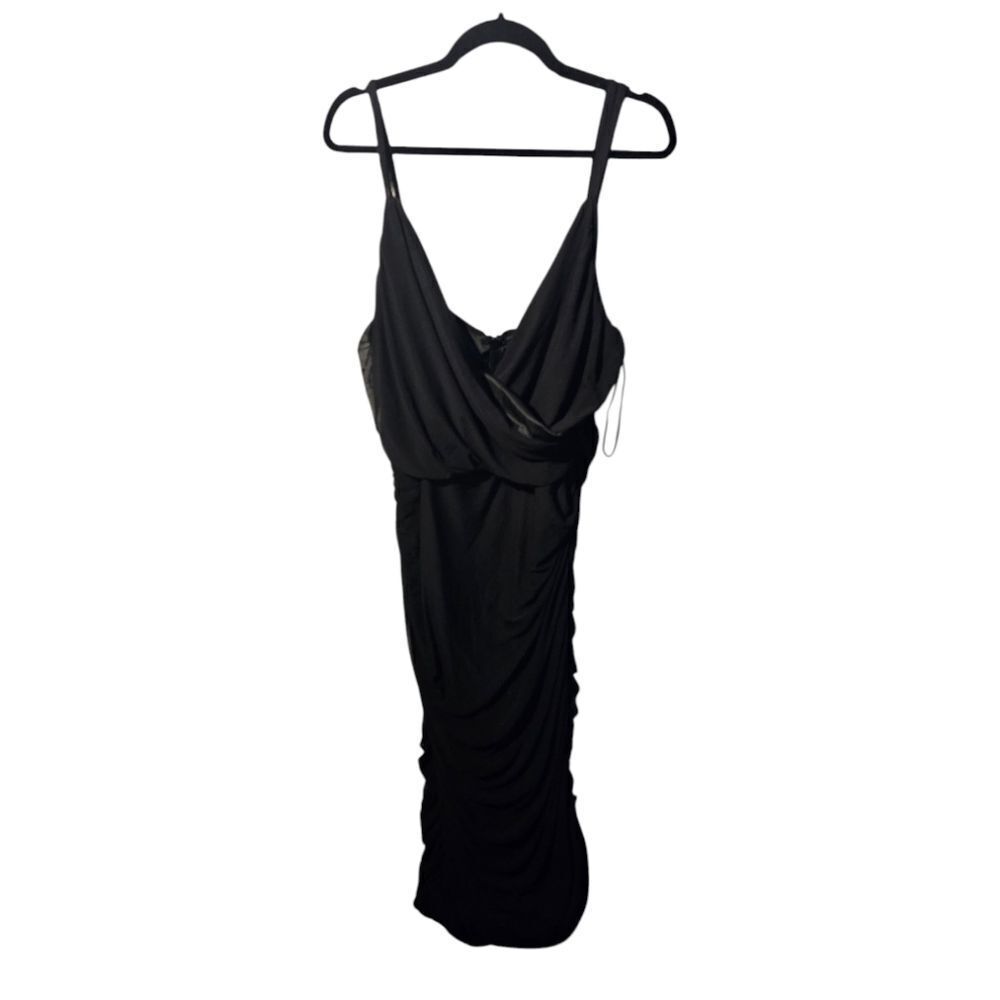 FASHION NOVA Plus‎ Size Black Ruched Dress - Size 3X